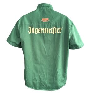 Jagermeister Green Short Sleeve Button Up Shirt, Men's Size Large, Bartender